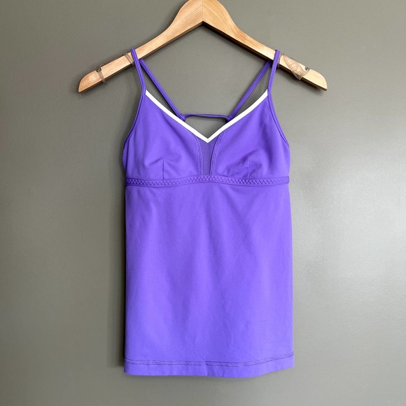 Lululemon Live Lightly Tank in Power Purple White Size 6 Gym‎ Athletic Sporty - Picture 8 of 16